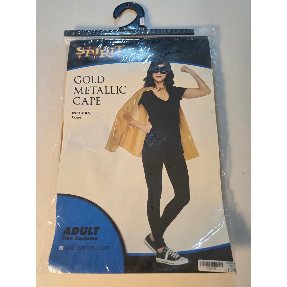 Spirit Halloween Gold Metallic Cape Adult One Size Costume Accessory 01360775